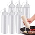 thumbnail image 1 of 6 Pack (16 Oz) Botellas Exprimibles Dispensador para Salsa Botellas de Plástico para Condimentos con Tapa Giratoria y Medida - Perfecto Salsa de Chili, Aceite, Glaseado y Otros Condimentos, 1 of 4