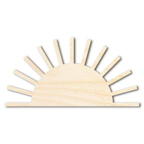 Unfinished Wood Boho Half Sun Shape 12" / 1/4"