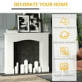 thumbnail image 6 of Resenkos Modern Fireplace Mantel Surround with Decorative Pattern, Fits 29-Inch Electric Inserts, White, 6 of 7