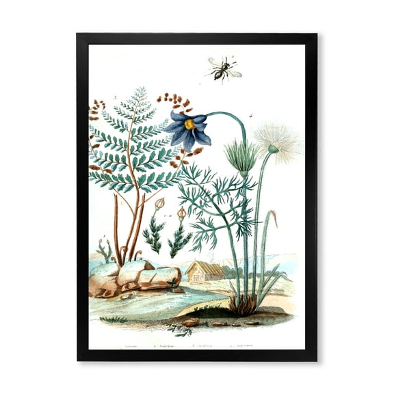 Designart 'Ancient Ancient Countryside Animals' Farmhouse Framed Art Print