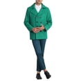 thumbnail image 2 of Abrigo Doble Botón Inspire Chic para Hombre, con Cuello Notched, Clásico Peacoat, L Verde, 2 of 6