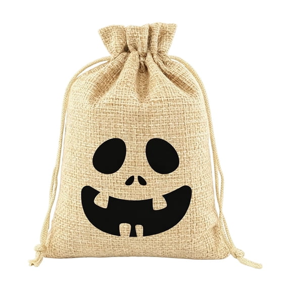 50PC Halloween Burlap Bags Burlap Candy Bags Treat Bags with Drawstrings for Halloween Party Supplies, Drawstring Trick or Treat Burlap Gift Bags,3.9x5.5 Inch