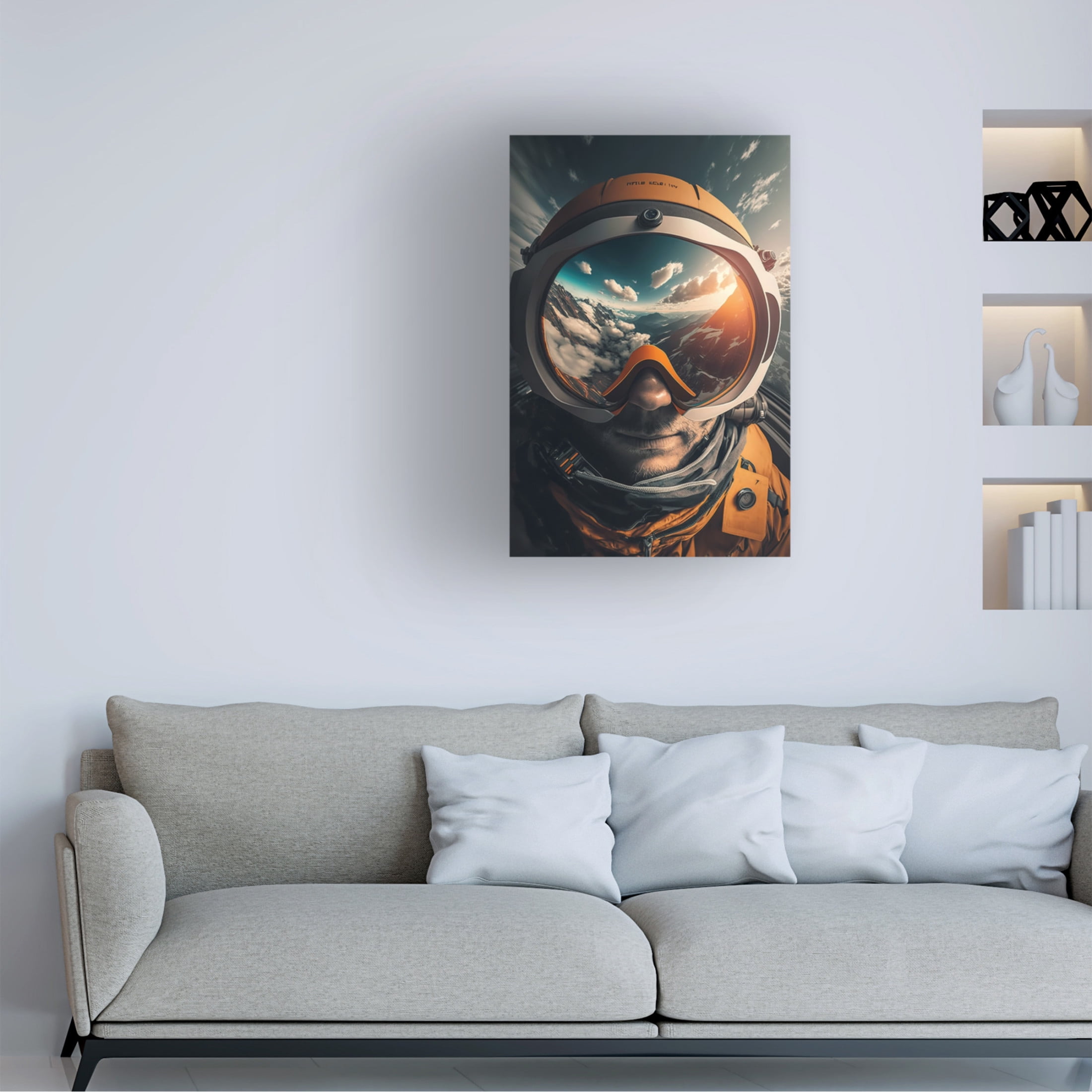 Canvas Wall Art - Ray Heere 'Surrealistic Selfies 9' Wall Art for Living Room, Bedroom, or Office Décor by Trademark Fine Art - 30 x 47 Inches