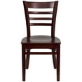 thumbnail image 2 of BizChair 2 Pk. Ladder Back Mahogany Wood Restaurant Chair, 2 of 5