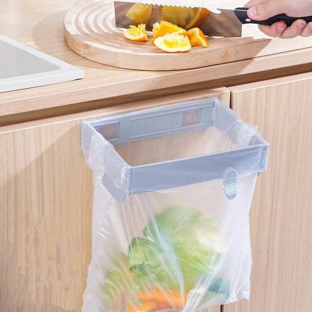 Soporte Plegable para Bolsas de Basura de Pared | Instalación Sin Taladros | Colgador de Bolsas de Basura para Cocina Que Ahorra Espacio | Fijación Estable con Hebilla | Uso Versátil para Baño, Encim