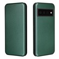 thumbnail image 2 of Feishell Flip Wallet Cover for Google Pixel 7 (6.3 inch),Shockproof Slim Fit Carbon Fiber Texture PU Leather Magnetic Closure Folio Card Pocket Kickstand Phone Case,Green, 2 of 11