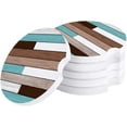 thumbnail image 1 of FMSHPON Retro Wood Grain Color Style Set of 4 Car Coaster for Drinks, Absorbent Ceramic Stone Coasters Cup Mat with Cork Base for Home Kitchen Room Coffee Table Bar Decor, 1 of 5