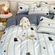 thumbnail image 3 of Melocotón Azul Rayas Negro Gato Juegos de cama de poliéster, 3 of 10