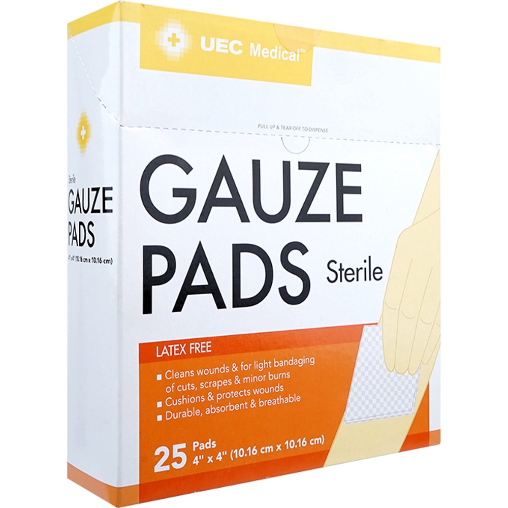 UEC Medical Gauze Pads 4 ply layer 4"x4" 25 ct