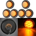 thumbnail image 5 of CCIYU QTY(6) Trailer Truck Amber Led 12V Round Side Marker Light Clearance Lamp Assembly w/Rubber Mounting Grommet and Pigtails, 5 of 5