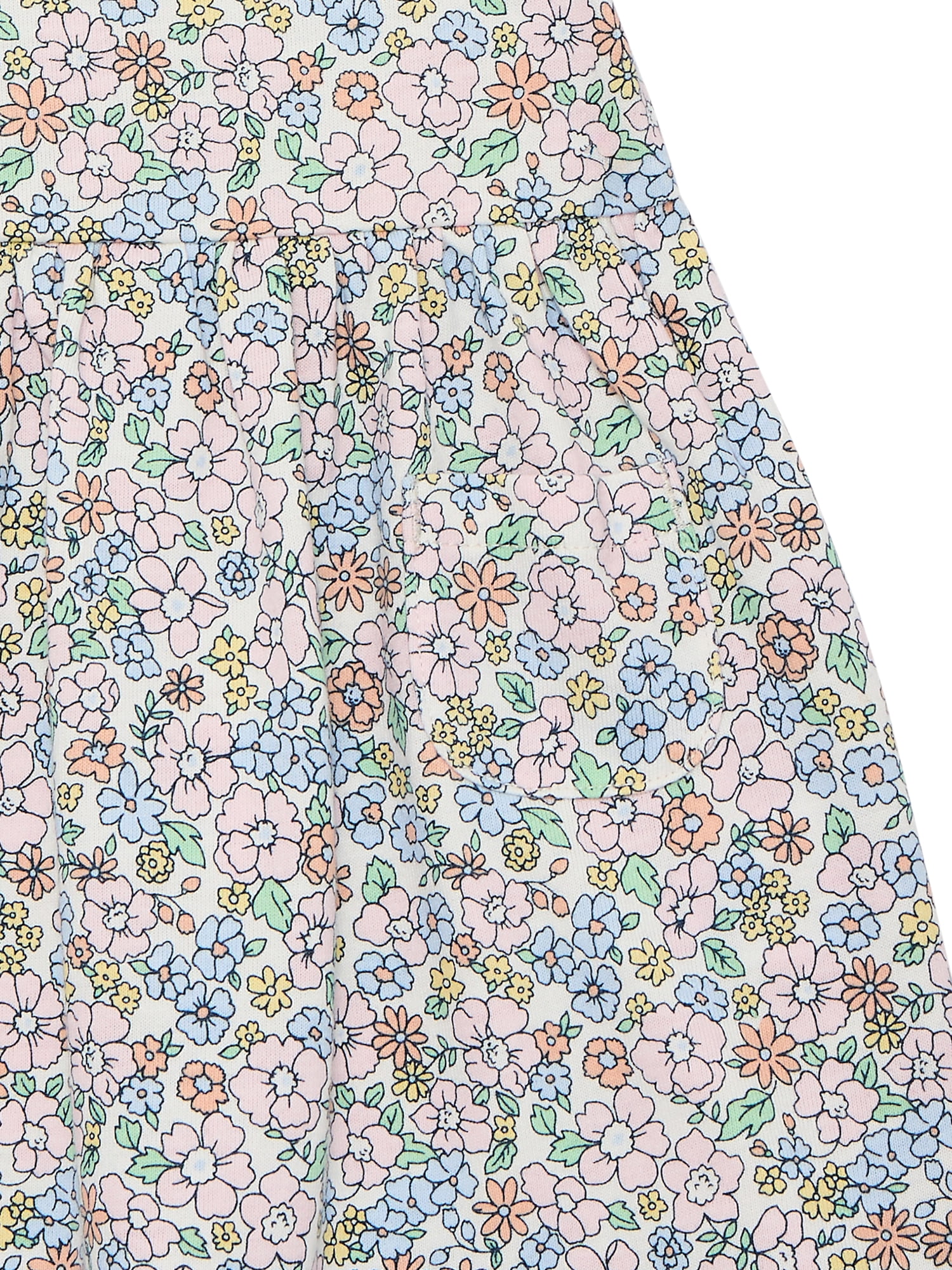 Wonder Nation Baby Girls Dress with Short Sleeves, Sizes 0-24 Months