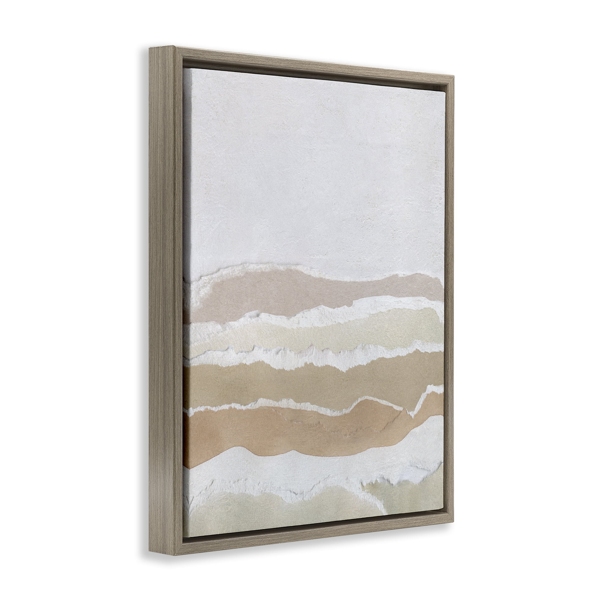 Stupell Industries Desert Dunes Abstraction Abstract Painting Brown Floater Framed Canvas Art Print Wall Art, 25 x 31