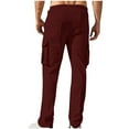 thumbnail image 3 of Admvng Mens Cargo Pants Solid Casual Multiple Pockets Elastic Waist Long Pants Trousers, Size S-2XL, 3 of 6