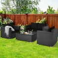 thumbnail image 1 of Costway 4PCS Patio Rattan Furniture Set Cushioned Sofa Chair Coffee Table Black, 1 of 9
