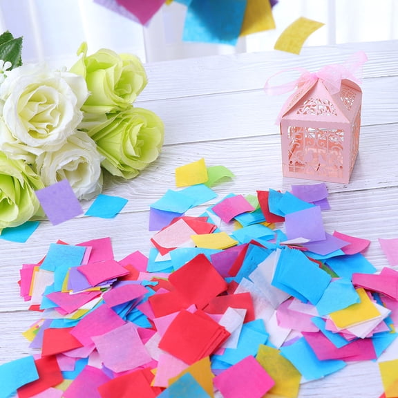 HEMOTON Colorful Square Paper Confetti for Party Decoration Assorted Color Ideal for Wedding Engagement Supplies 60g