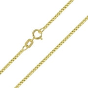 10K Yellow Gold 1.0mm Box Chain Necklace Spring Clasp, 24 Inches