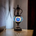 thumbnail image 2 of Silver Fever Handcrafted Mosaic Turkish Lamp Moroccan Glass Table Desk Bedside Light Bronze Base with E12 Bulb Star of David Aladin, 2 of 8