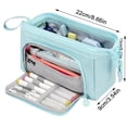 thumbnail image 3 of Large Capacity Pencil Case Big Pencil Pouch Pen Bag With Zipper Cute Pencil Pouches Sky Blue, 3 of 7