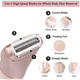 thumbnail image 2 of Electric Razor for Women -2 in 1 Shaver for Women Bikini Legs Armpit Face Wet & Dry Painless Rechargeable Bikini Trimmer 2 Changeable Trimmer Heads (Rose Gold), 2 of 9