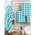 thumbnail image 2 of Turquoise Checkered Kitchen Dish Towels for Drying Dishes Set of 2, Farmhouse Buffalo Plaid Waffle Weave Microfiber Hand Tea Bathroom Towels Quick Dry & Absorbent Towel 15.7x23.6, 2 of 7