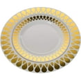 thumbnail image 3 of Exquisite Cream/Gold Droplet Wedding & Party Dinnerware Disposable Plastic Plates 10.25" 40 Pack, 3 of 5