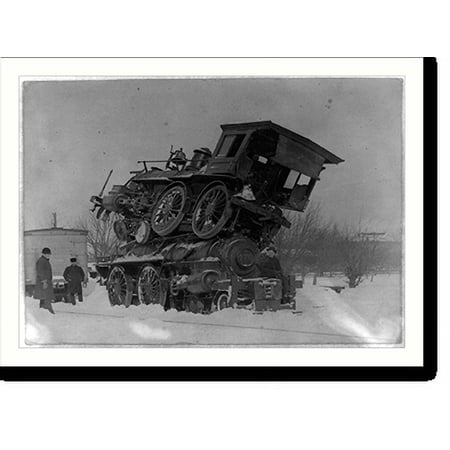 Historic Print, N.Y. Central and Hudson River Railroad wreck at Batavia, N.Y., Feb. 18, 1885.photo by P.B. Hausenknecht, Batavia, N.Y., 16" x 20"