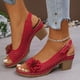 thumbnail image 2 of WILLBEST Sandalias Dama Mujer Zapatos Casuales Cómodos Sandalias De Tacón De Cuña Con Flores Huecas Y Punta Abierta, 2 of 9