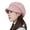 Pink, variant on Women Beret Retro Thick Solid Color Casual Curled Edge Keep Warm Elegant Short Brim Octagonal Cap for Daily Wear