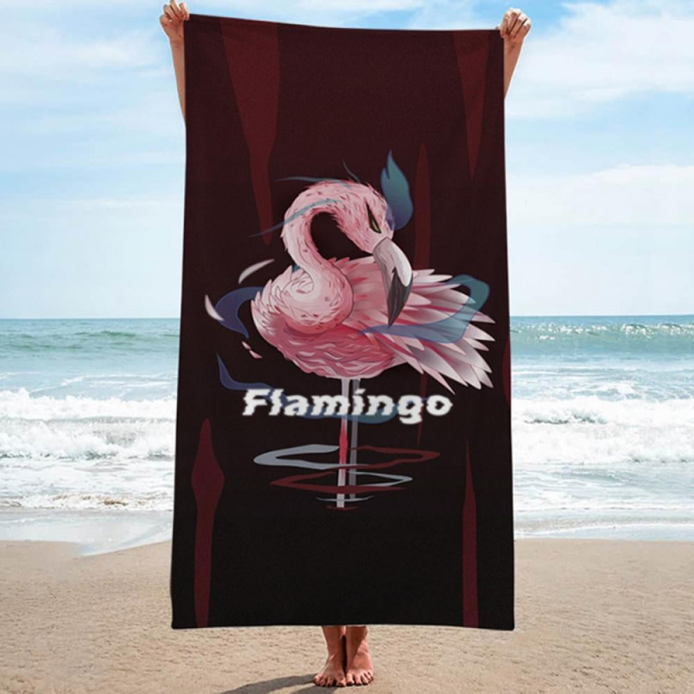 17 RdChicLog Lightweight Microfiber Beach Towel Holiday Blanket Flamingo Print 