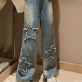 thumbnail image 4 of Cargo Jeans for Boys Girls Wide Leg Pants Elastic Waist Baggy Trousers with Multi Pocket Kids Straight Leg Denim Pant 4-16Y, 4 of 9