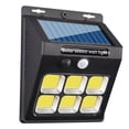 thumbnail image 2 of Luz de pared solar para exteriores | Sensor de movimiento con 3 modos | 6 LED COB súper brillantes | IP54 a prueba de agua | Lámpara de seguridad con energía solar | Fácil instalación | Material ABS, 2 of 9
