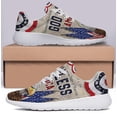 thumbnail image 3 of God Bless America Shoes Patriotic Eagle Independence Day Print Sneakers Lightweight Comfortable Running Shoes for Men Women White Size 10, 3 of 7