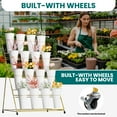 thumbnail image 6 of Flower Display Stand with 16 Buckets, Flower Cart Display Stand with Wheels, for Terrace Garden, Living Room, Florist Shop, 6 of 9
