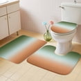 thumbnail image 4 of Gradient Sage Green Bathroom Rugs Set Modern Minimalist Green Orange Ocean Beach Non Slip Absorbent Soft Bath Mats 3 Piece Set with Bathroom Rug, U-Shaped Floor Mat, Toilet Seat Cover Large Size, 4 of 9