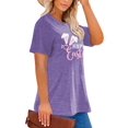 thumbnail image 2 of XCHQRTI Women Happy Easter Shirts Short Sleeves Plus Size T shirt Tops, 2 of 9