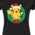 thumbnail image 3 of Pokémon - Pikachu Lights Wreath - Juniors Fitted Graphic T-Shirt, 3 of 5