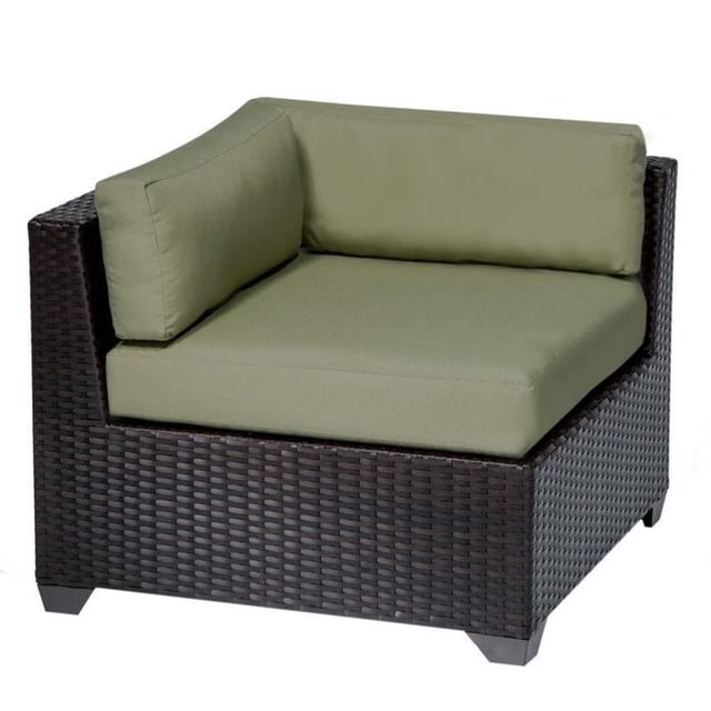 TKC Belle Outdoor Wicker Corner Chair in Cilantro