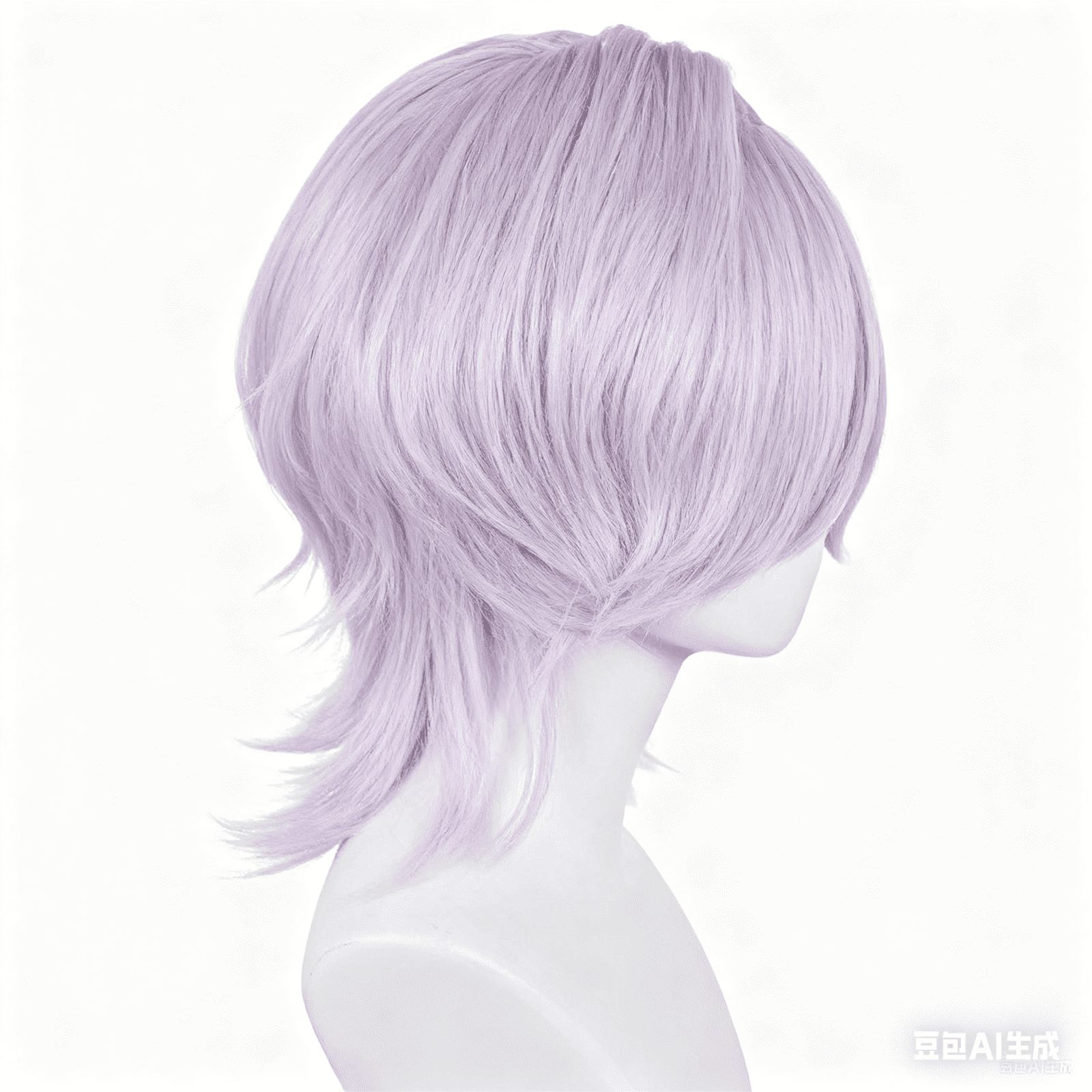 GOBWCOT Short Light Purple Anime Wig with Bangs 14.9" Men's Purple Spiky Layerd Wigs for Unisex Party
