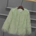 thumbnail image 3 of CZHJS Women's Faux Fur Coat Solid Color Lady Casual Jackets Notch Stand Collared Coat Long Sleeve Winter Clothes Thicken Jackets Outdoor Trendy Mint Green M, 3 of 4