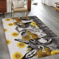 thumbnail image 3 of Rectangle Area Rugs 3 x 5 Ft, Vintage Grey Farm Animals Non-Slip Residential Carpet, Rustic Sunflowers Cow Pig Indoor Crawling Mats Runner Rugs for Living Room/Dining Room/Bedroom, 3 of 9