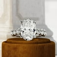 thumbnail image 2 of Oryn Jewelry 1.9 Ct Round Moissanite Ring - Heart Prong Wedding Jewelry - 14K White Gold Plated Anniversary Engagement Band, 2 of 4