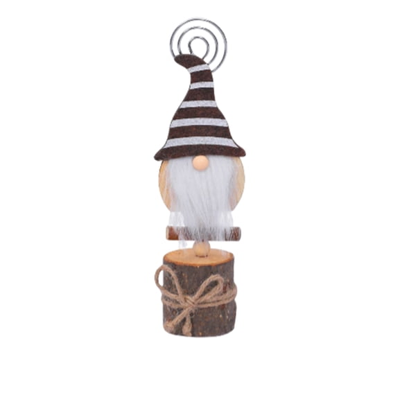 Wosthever Muñeco de gnomo, adorno de Navidad, decoración navideña, suministros de vacaciones, artesanía, adorno, tarjetas multiusos, Clip, Kits de decoración para fiestas Patrón de franja gris