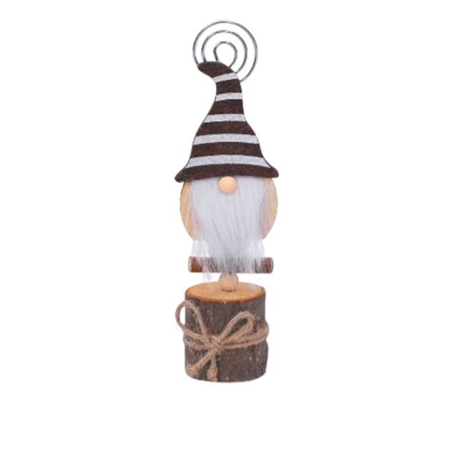 Wosthever Muñeco de gnomo, adorno de Navidad, decoración navideña, suministros de vacaciones, artesanía, adorno, tarjetas multiusos, Clip, Kits de decoración para fiestas Patrón de franja gris