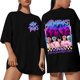 thumbnail image 1 of Pop cazadora para niña Demo-n Hunters Boys Girls Fashion Round-Neck Group Panels T Shirt （Black）, 1 of 4