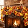 thumbnail image 7 of Fall Garland, Maple Leaf Autumn Garland 5.7Ft Artificial Hanging Leaves for Mantle Table Decorations for Home Front Door Outdoor Indoor Halloween Thanksgiving Fall Decor, 7 of 7
