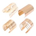 thumbnail image 1 of 4Pcs Metal Cuff Bangle Bracelet Open Wide Bracelets Adjustable Wrist Cuff Wrap, 1 of 7