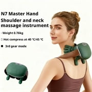 Neck Massager with Hands, Bionic Back and Shoulder Massager with Heat, Portable Electric Heated Shiatsu Massager with Simulated Hand Design for Neck