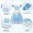 thumbnail image 4 of Benylion Toddler Alice Girls Princess Dresses Birthday Party Halloween Costume Dress Up Blue Cosplay Outfit with Bow Headband 7-8 Years, 4 of 7