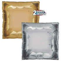 24 inch Squared - Gold & Silver TUFTEX Foil Mylar Balloon - Party Supplies Decorations