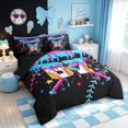 thumbnail image 2 of meiyoeat Dripping 67 Baseball Ice Cream Twin Bedding for Boys, Crossed Bat Stars Sport Bedding Comforter Set, Black Reversible, 7-Piece, 2 of 6